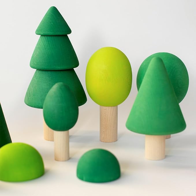 8-Piece Waldorf Wooden Forest & Tree Play Set