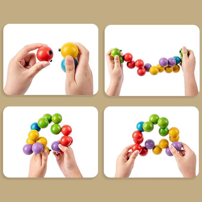 3D Wooden Rainbow Ball Sensory Toy