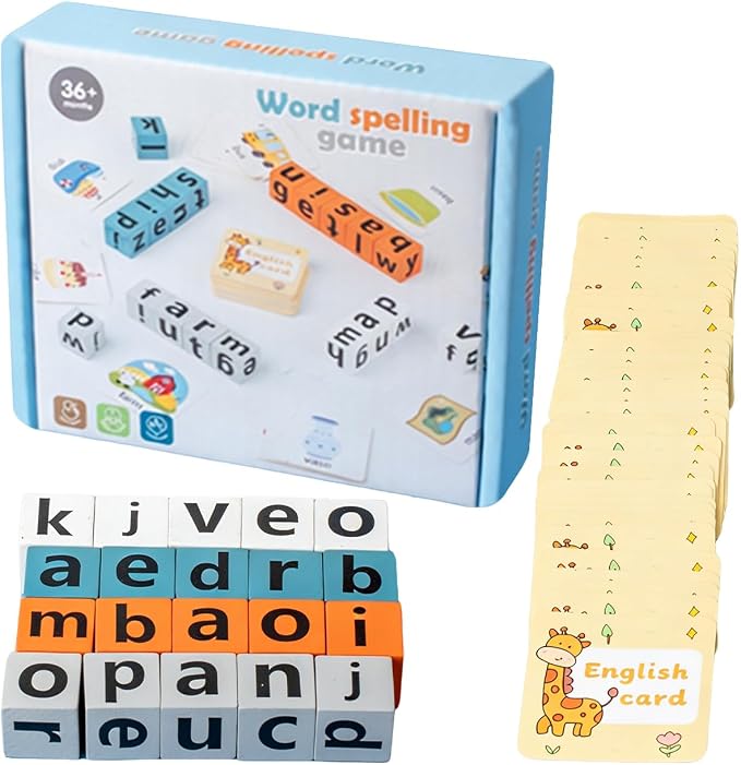 Wooden Montessori Alphabet Blocks Learning Set for Kids