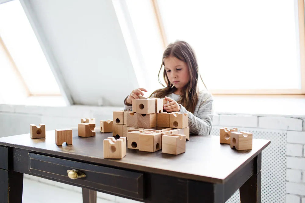 Solid Beech Wood Marble Run Set