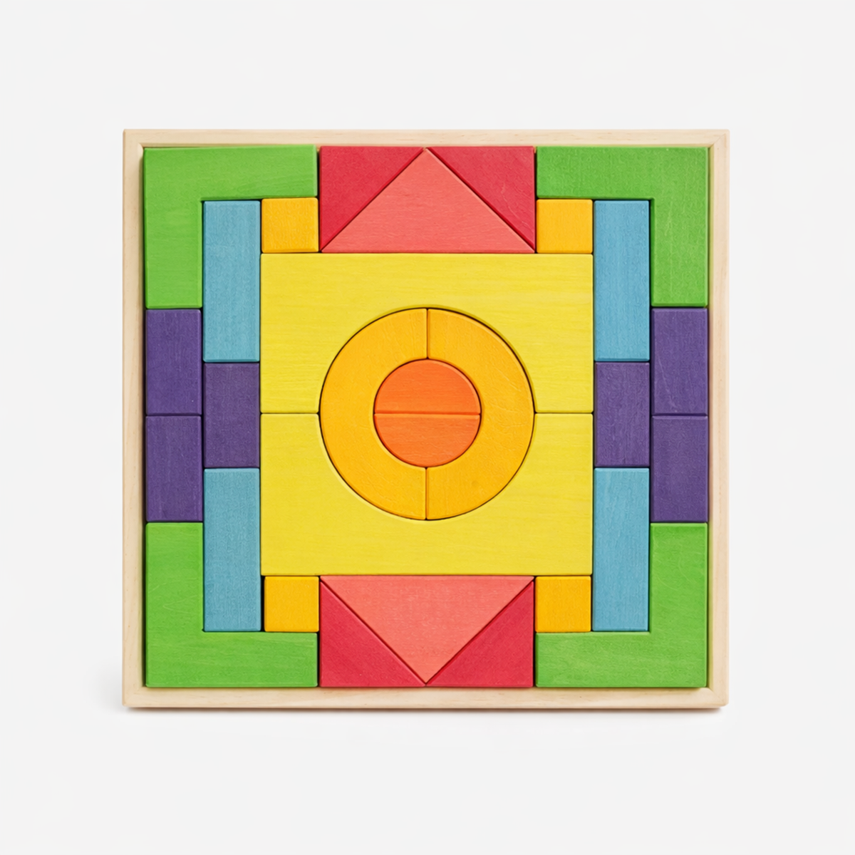 30 Pcs Stained Wooden Basic Building Blocks Set