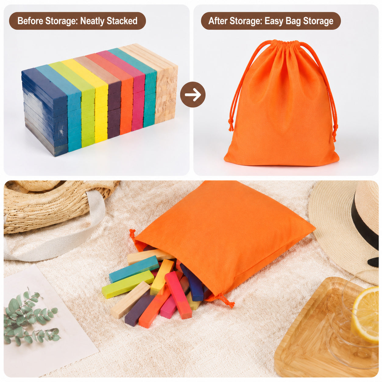 Open-Ended STEM Colorful Wooden Building Planks
