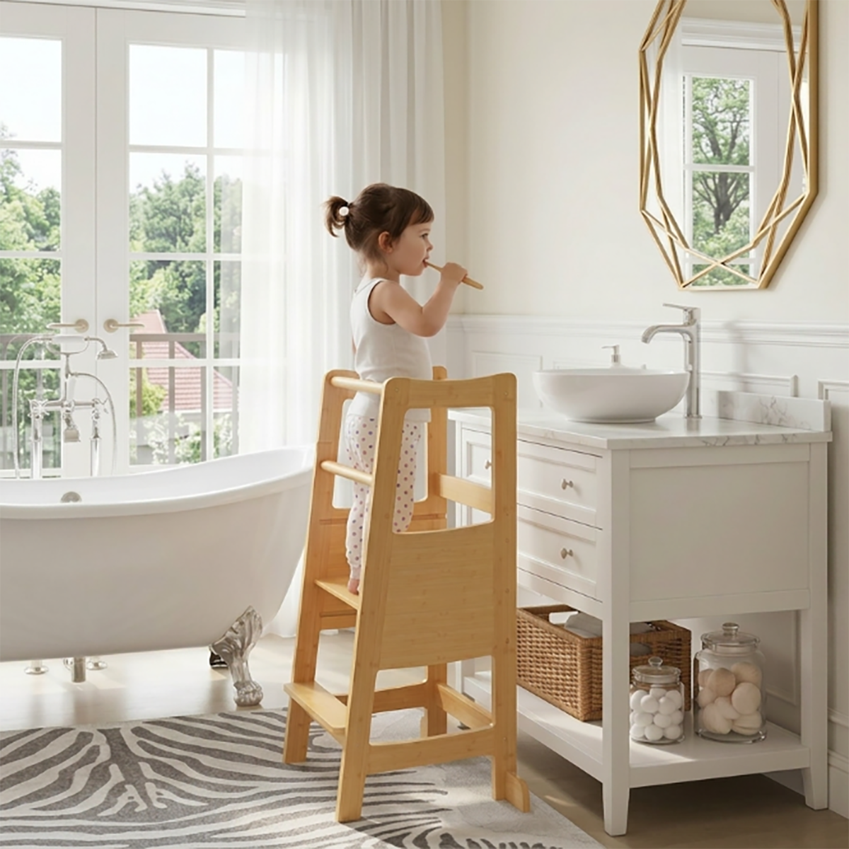 Hicooo® | Light Bamboo Toddler Tower