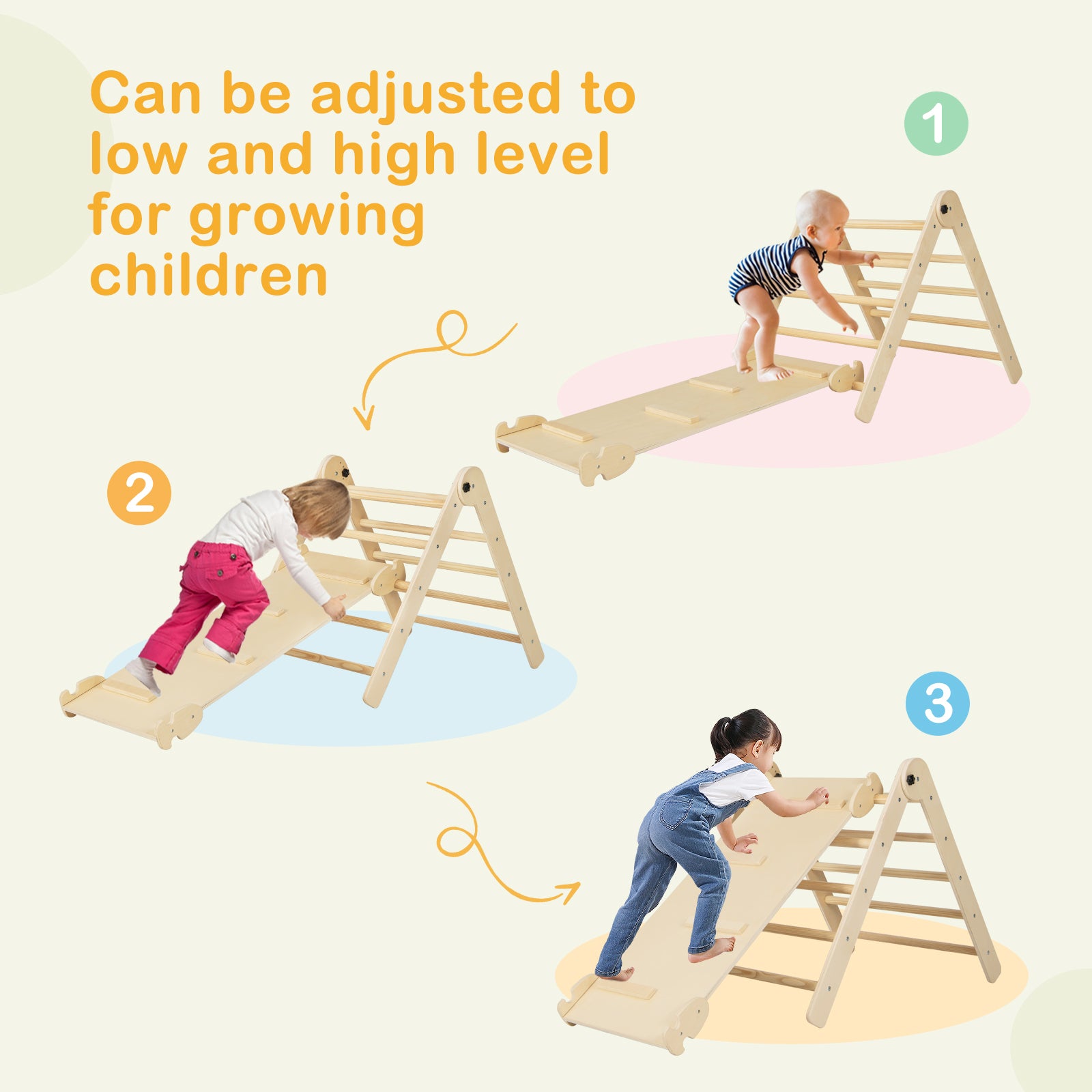 Toddler Indoor Climbing Playset with Reversible Slide & Rock Climb Ramp