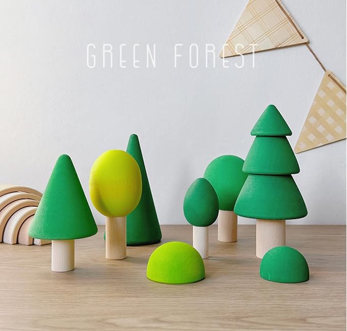 8-Piece Waldorf Wooden Forest & Tree Play Set