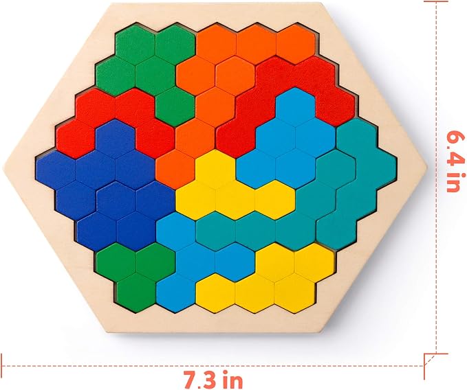 Wooden Hexagon Honeycomb Block Puzzle for Logical Thinking