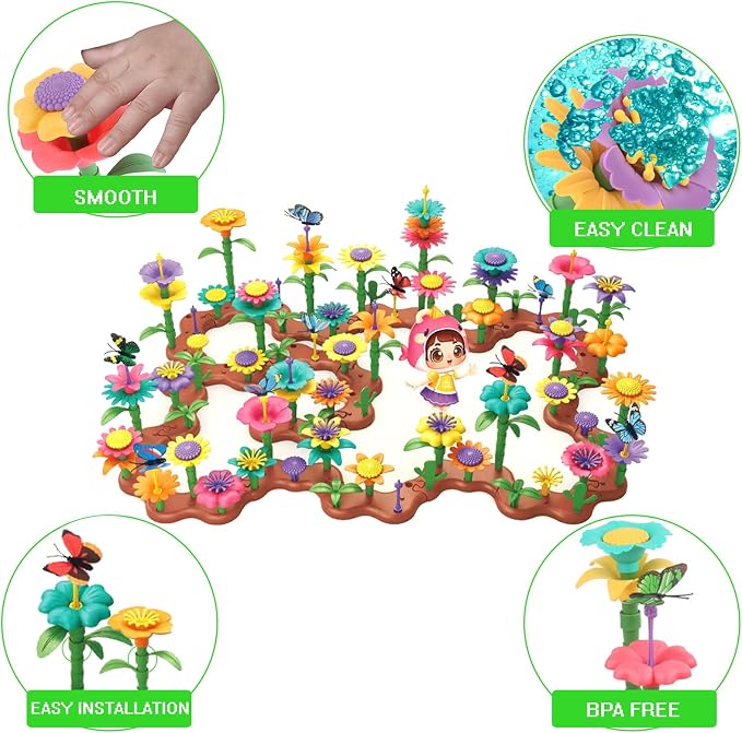 272-Piece Flower Garden Building Toys