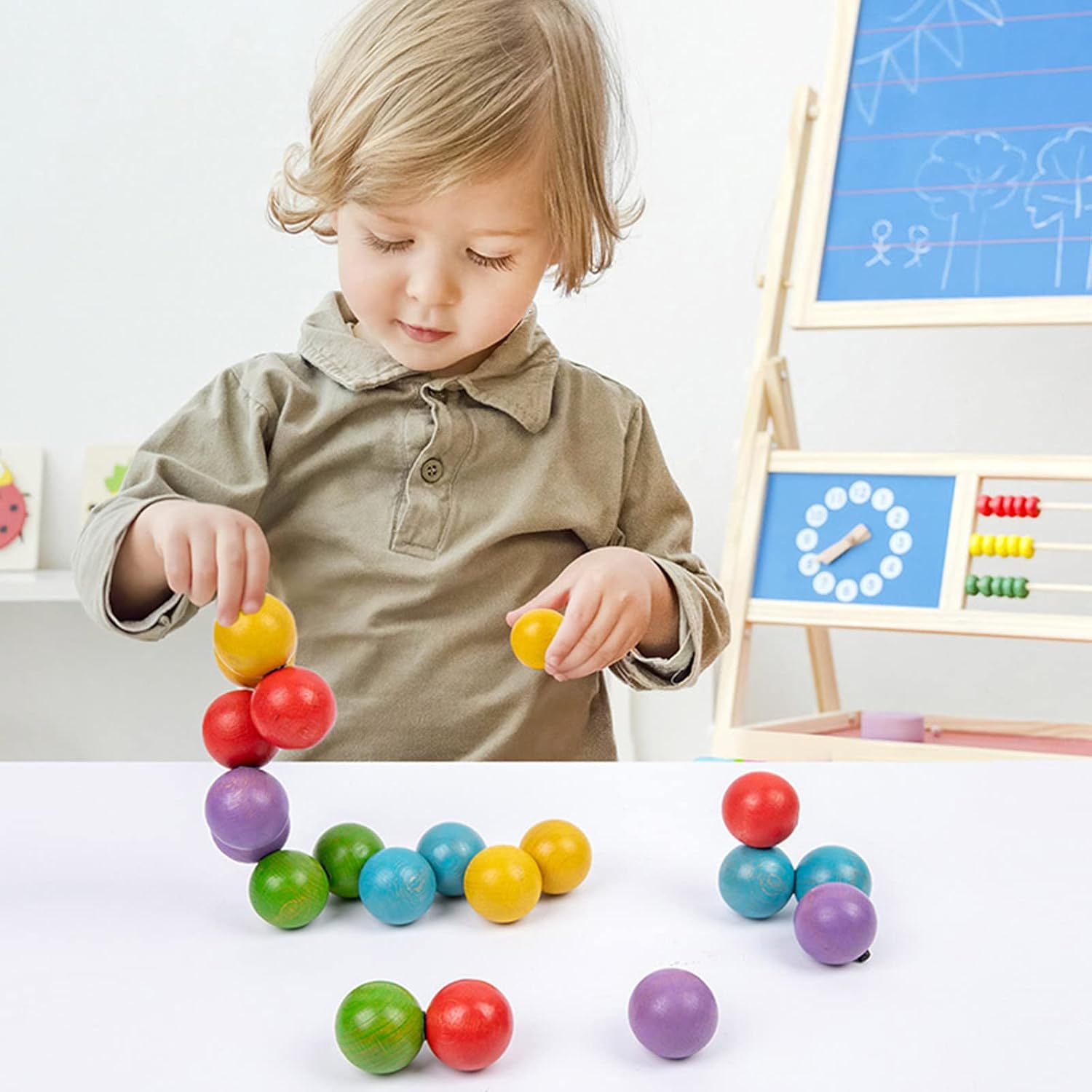 3D Wooden Rainbow Ball Sensory Toy