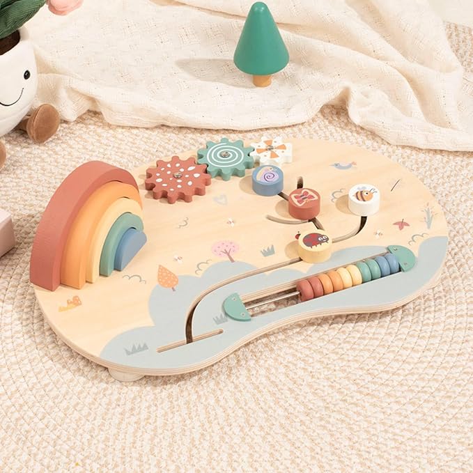 Wooden Bead Maze Activity Table for Toddlers