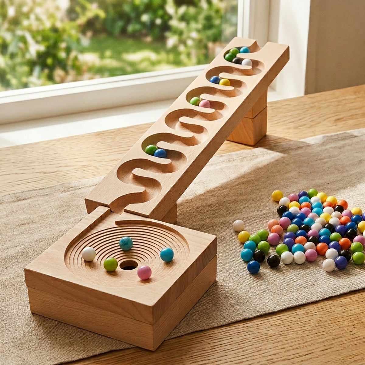 Small Wooden Marble Run Set
