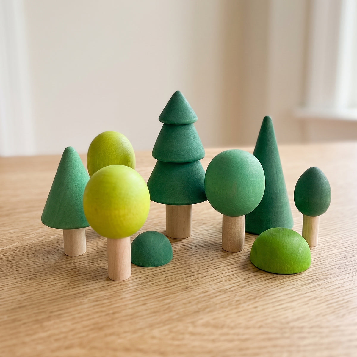 8-Piece Waldorf Wooden Forest & Tree Play Set