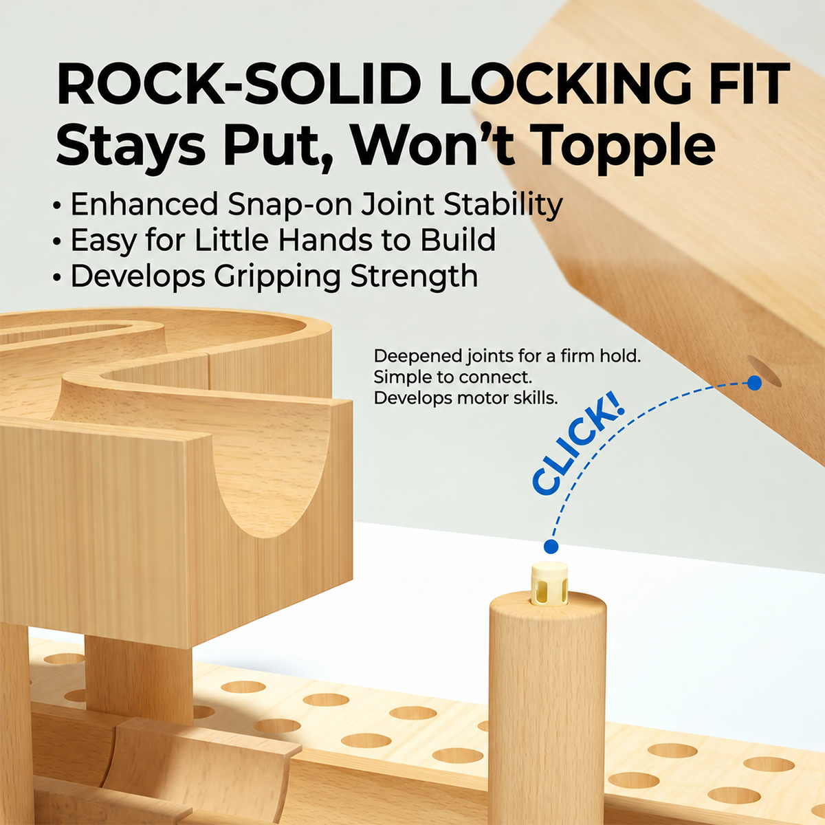 Wooden Marble Run Building Blocks Set