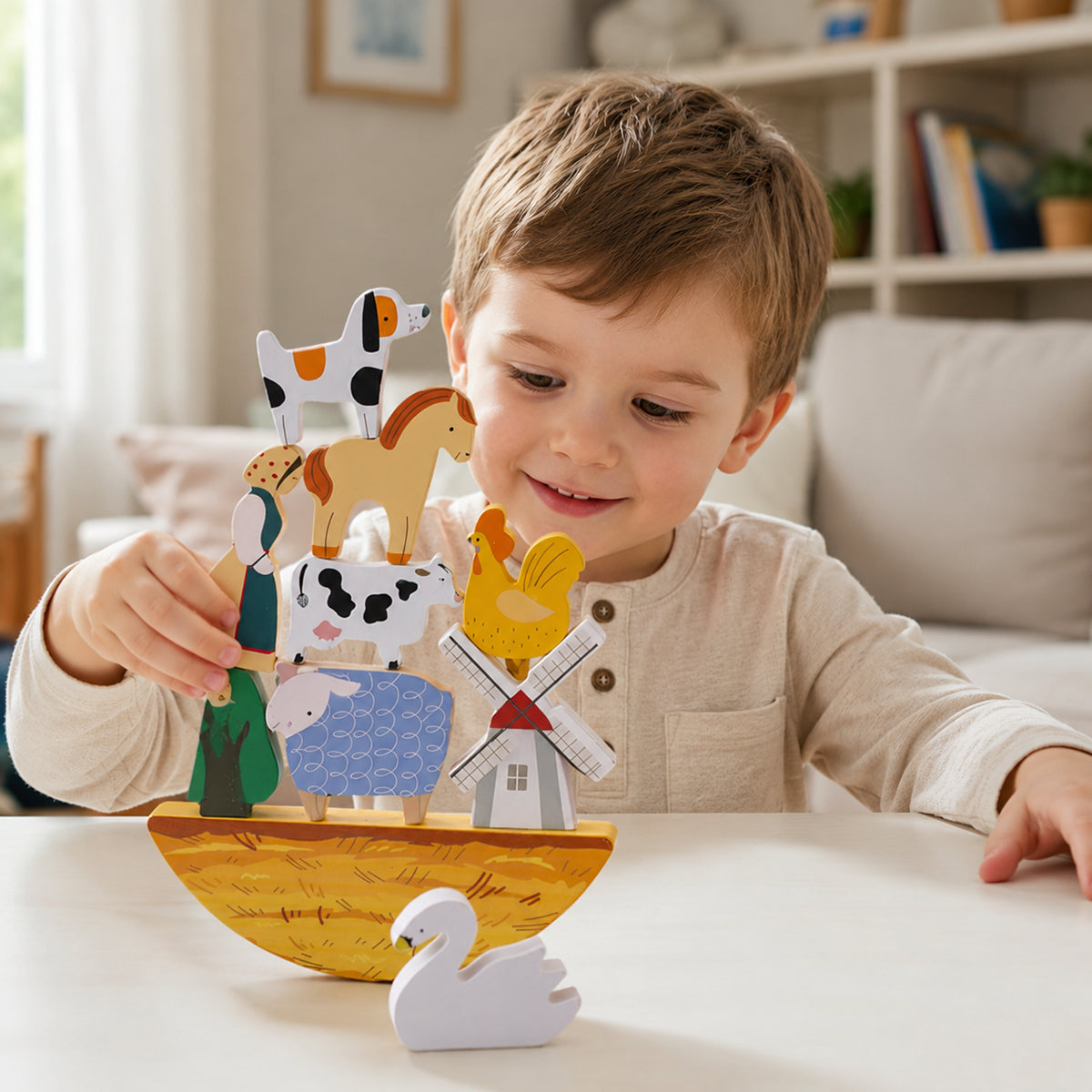 Montessori Wooden Farm Playset