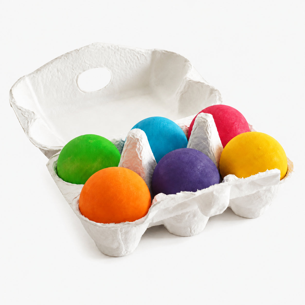 6-Piece Maple Wood Sorting Balls for Rainbow & Marble Play