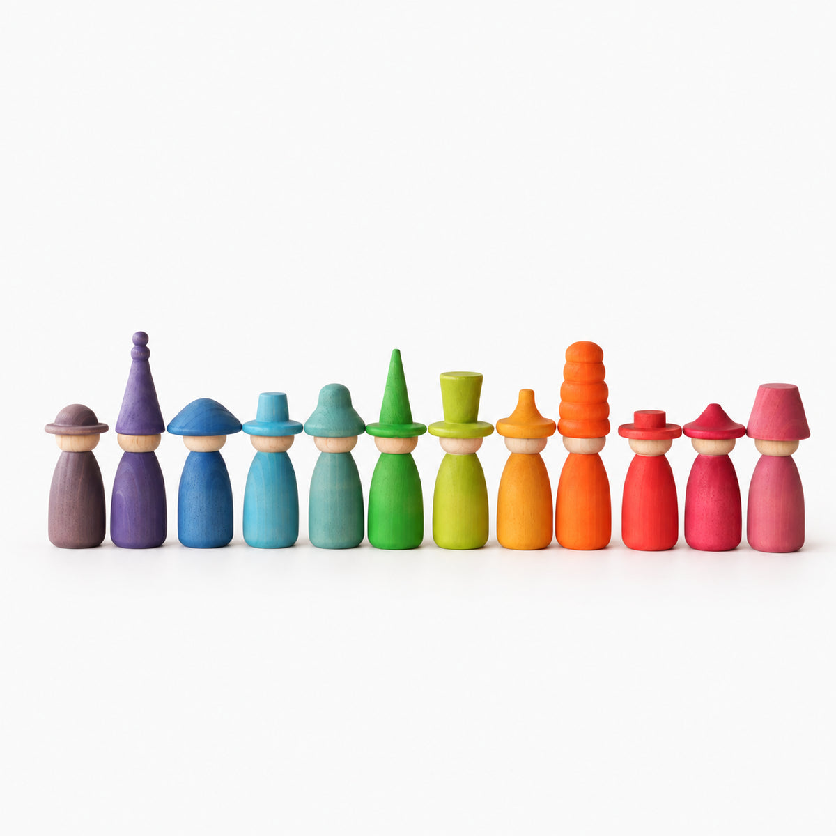 Wooden Peg Dolls Color Matching Set