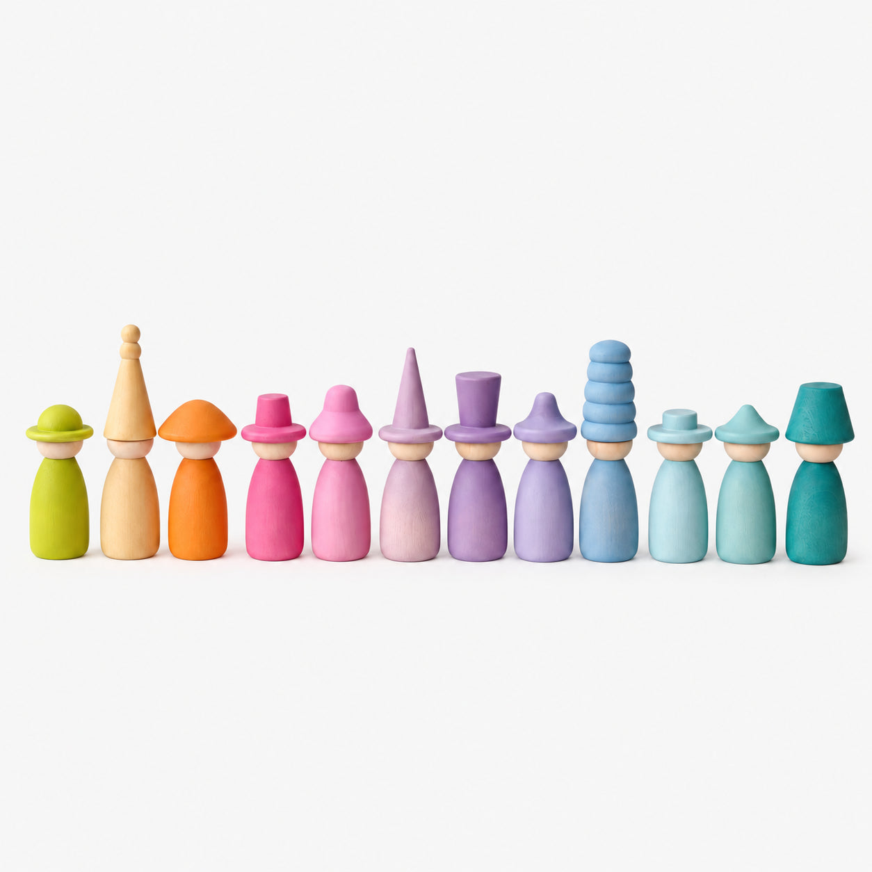 Wooden Peg Dolls Color Matching Set