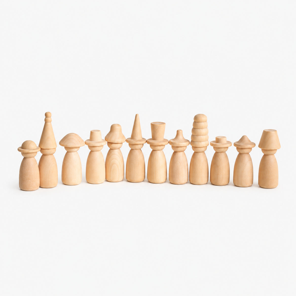 Wooden Peg Dolls Color Matching Set