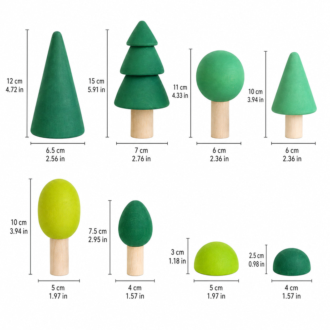 8-Piece Waldorf Wooden Forest & Tree Play Set
