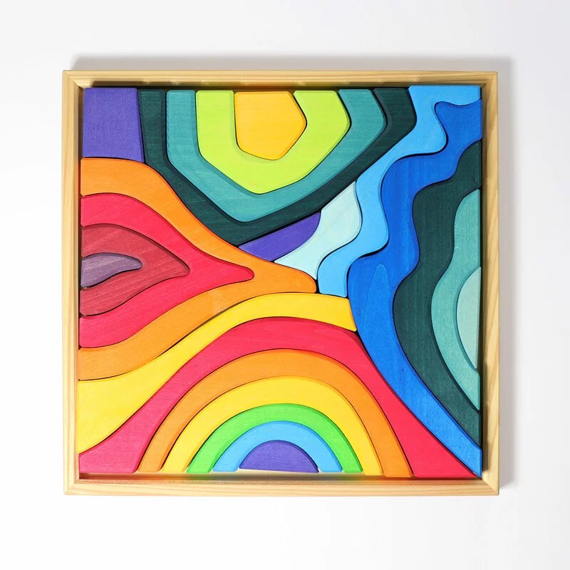 23-Piece Four Elements Large Wooden Stacking Puzzle Set