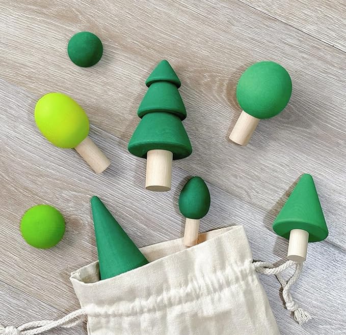 8-Piece Waldorf Wooden Forest & Tree Play Set