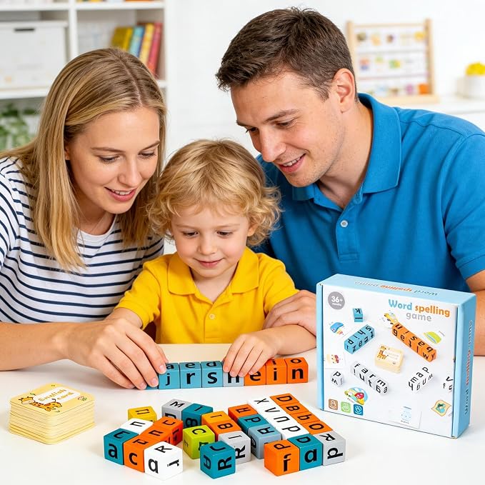 Wooden Montessori Alphabet Blocks Learning Set for Kids