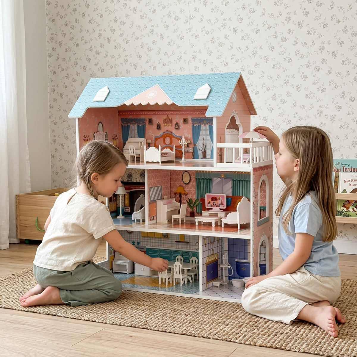 3-Story Wooden Princess Dollhouse