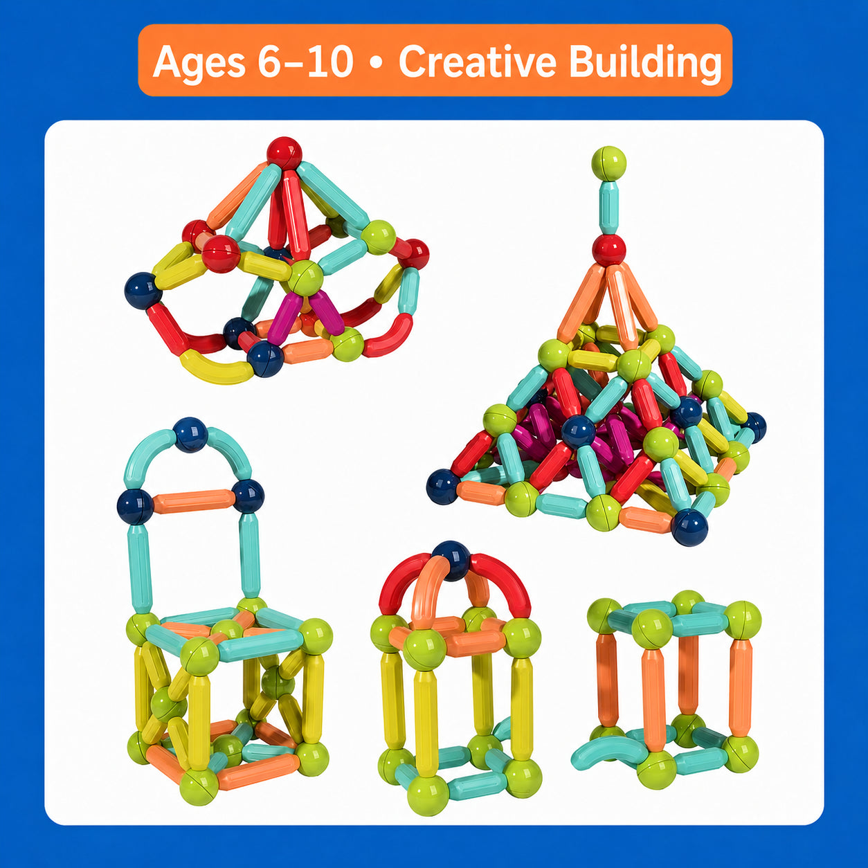 3D STEM Magnetic Sticks and Balls Building Set