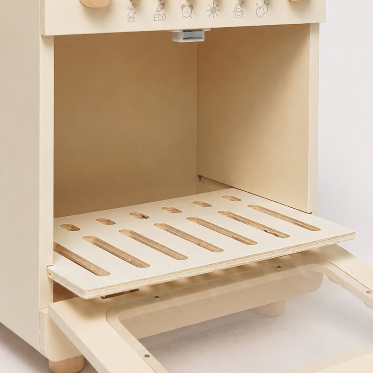 Wooden Dishwasher Pretend Play Kitchen Appliance with Dish Accessories