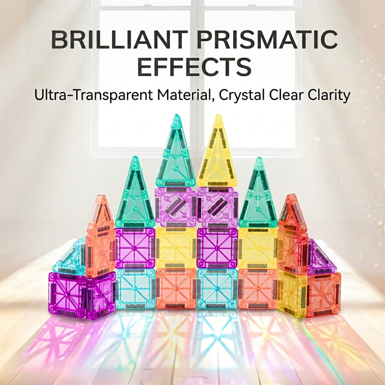 56-Piece Mini Magnetic Building Tiles Travel Set with Tin Box