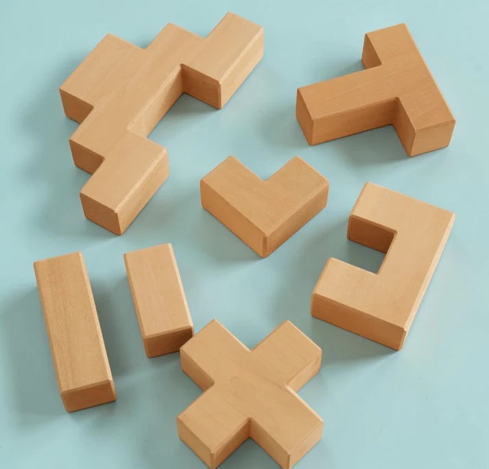 19-Piece Wooden Stairway Building Blocks
