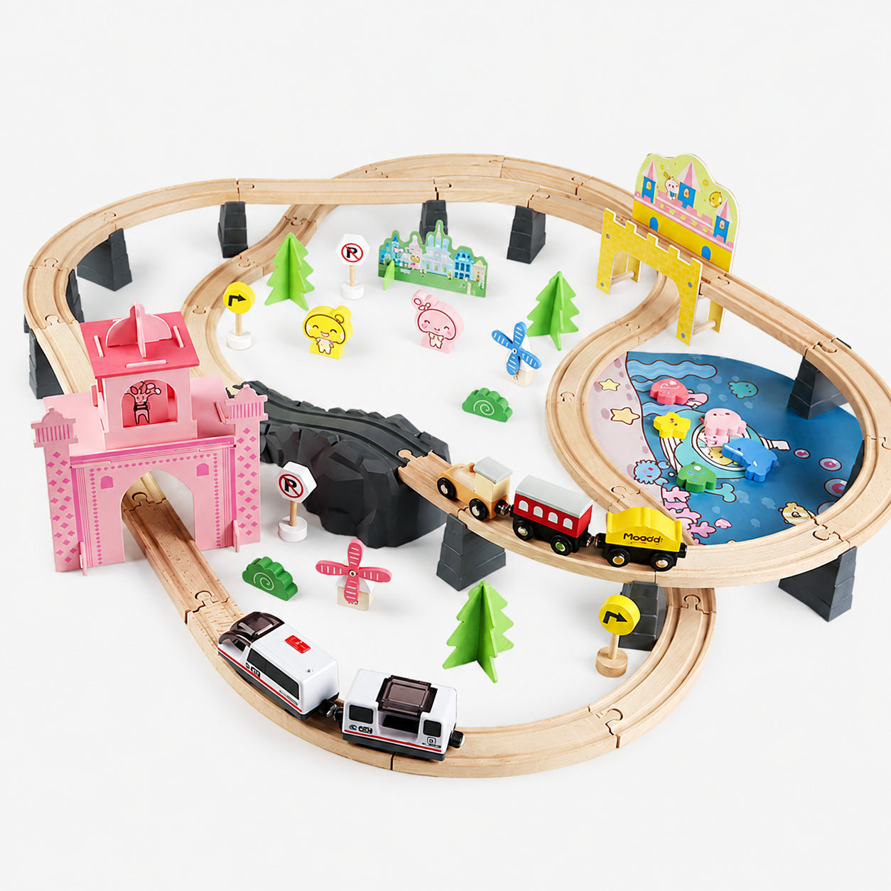 Wooden Large Train Set with Tracks