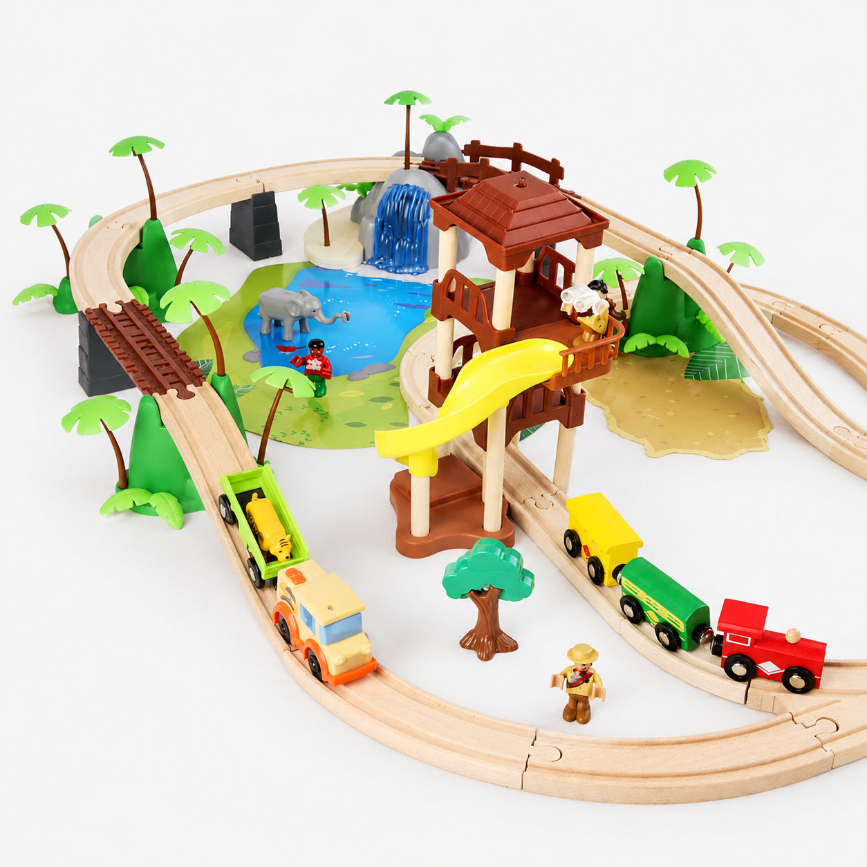 Wooden Large Train Set with Tracks