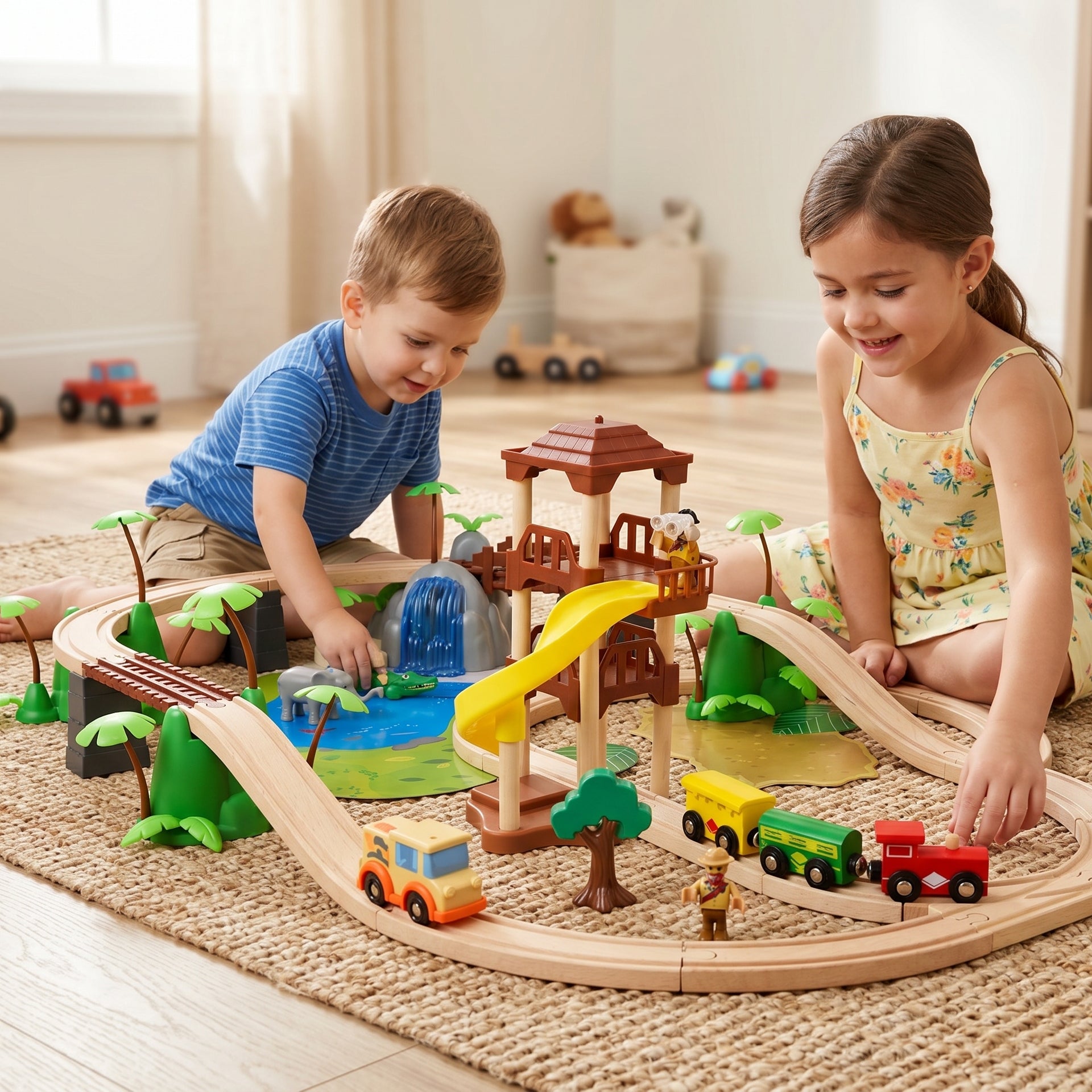 Wooden Large Train Set with Tracks
