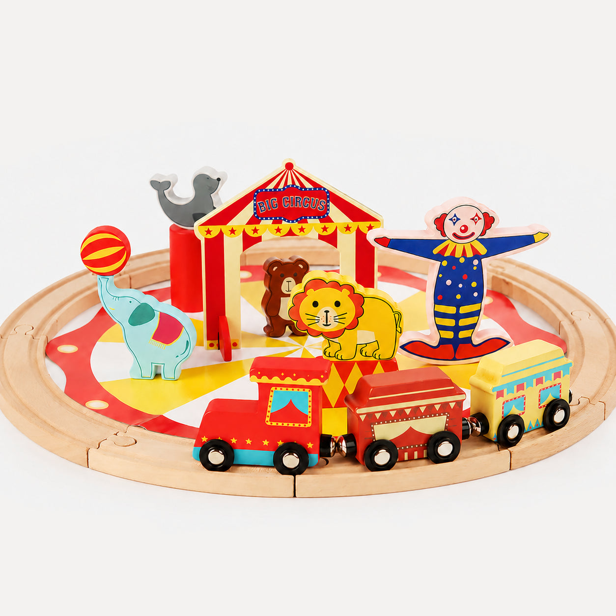 Wooden Train Track Set