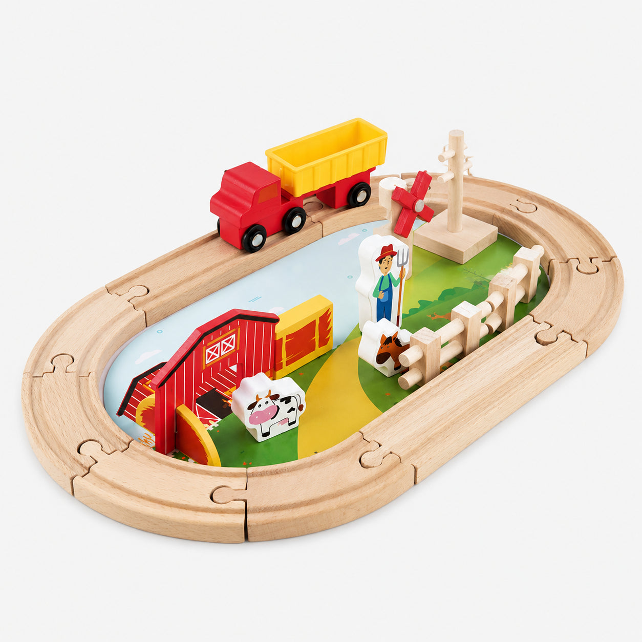 Wooden Train Track Set