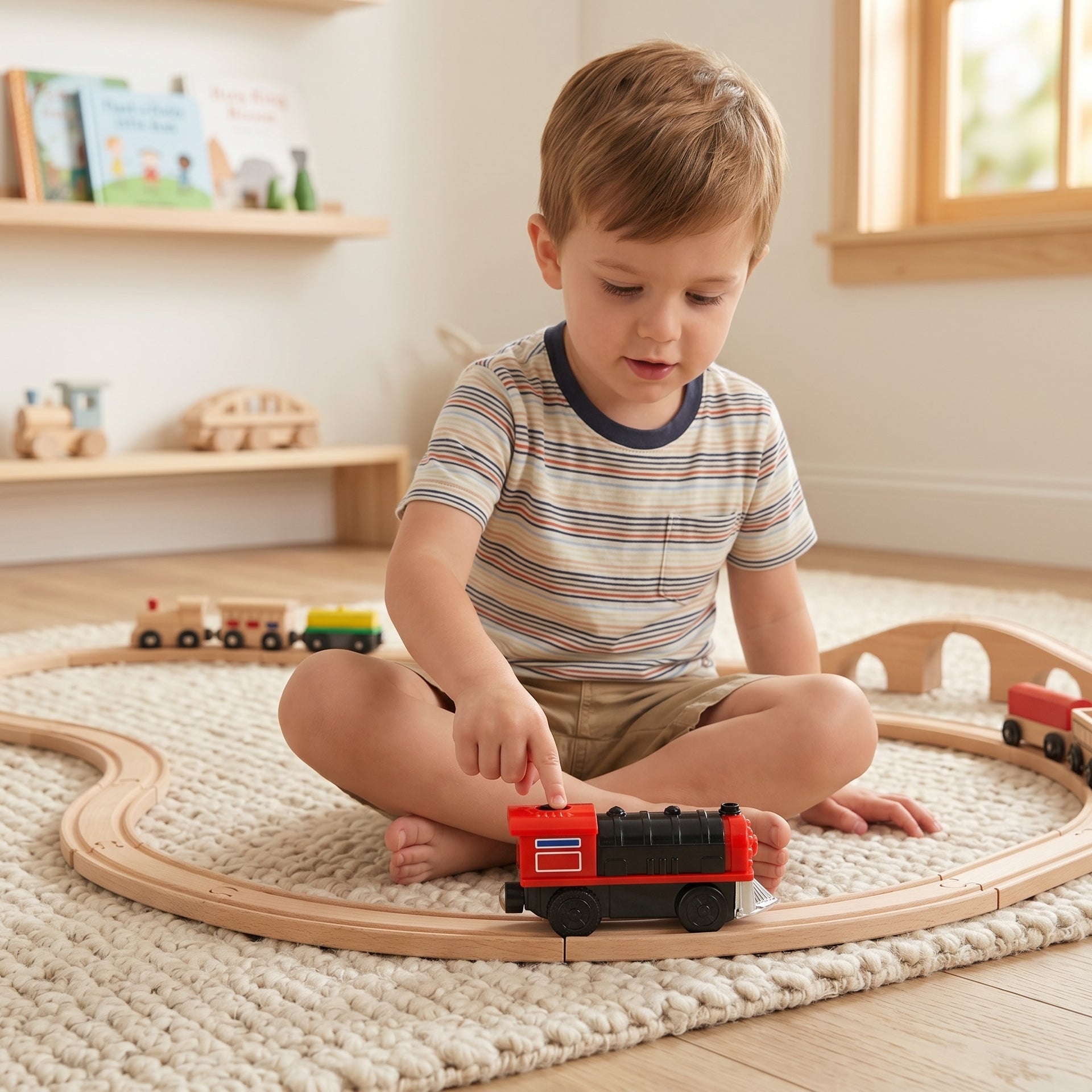 Wooden Large Train Set with Tracks