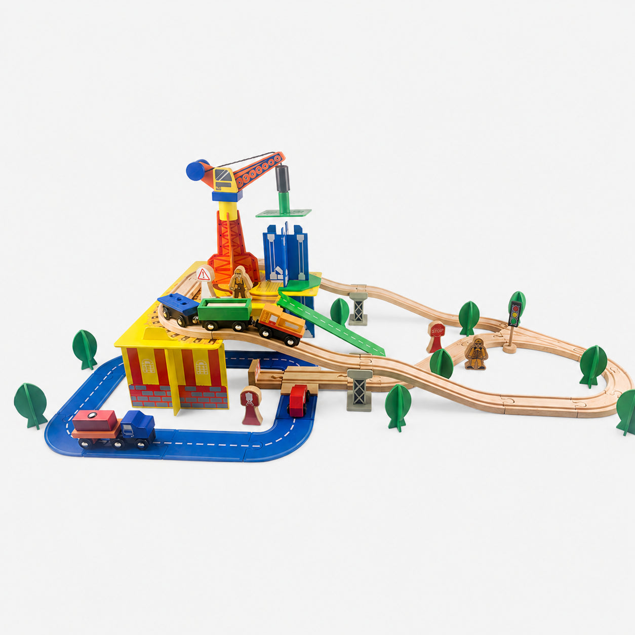Wooden Train Track Set