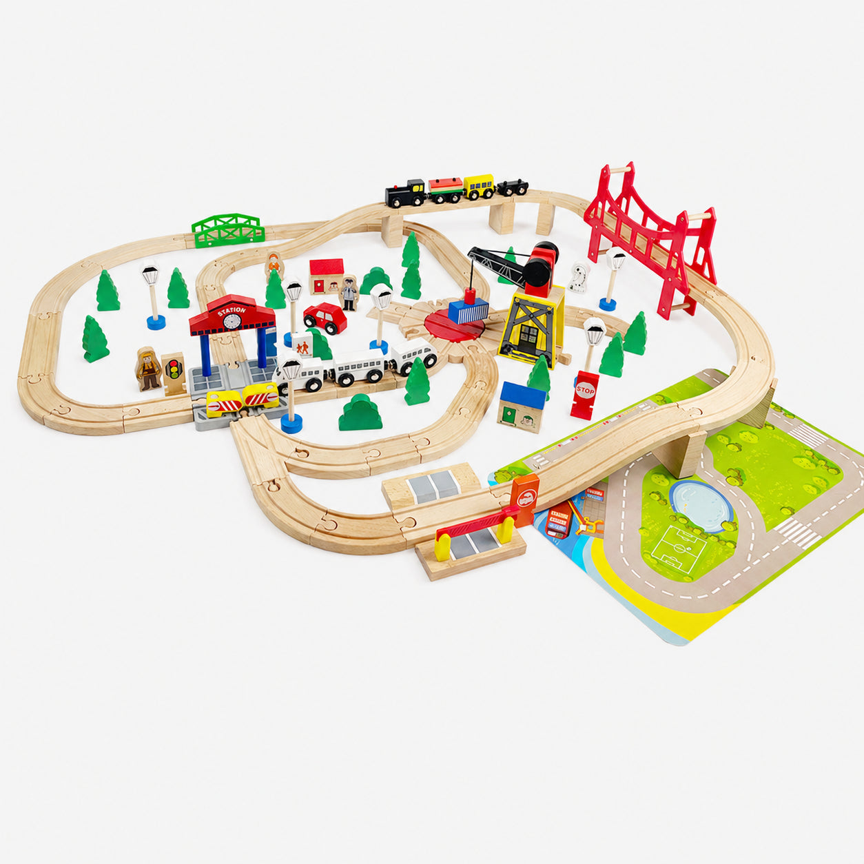 Wooden Large Train Set with Tracks