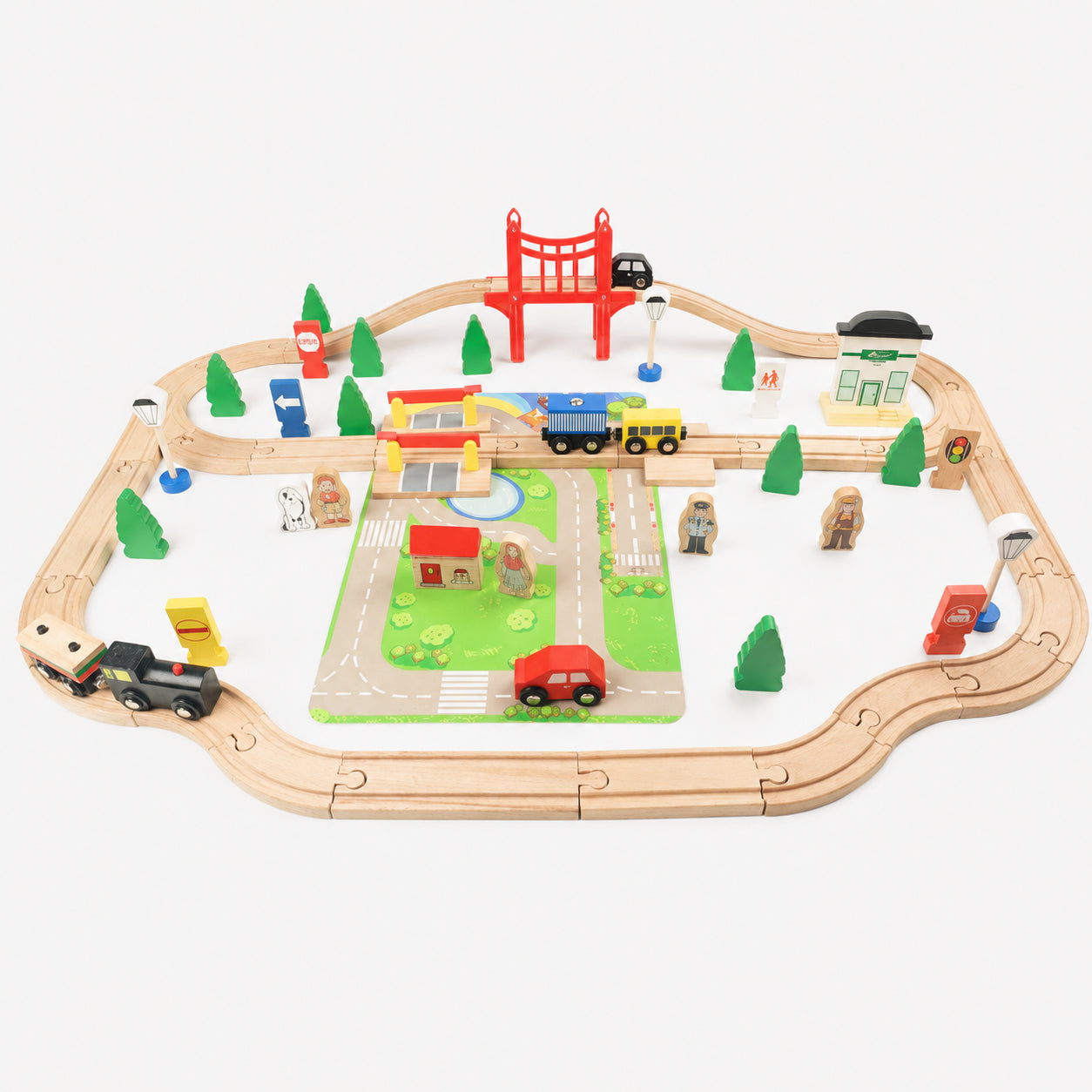 Wooden Train Track Set