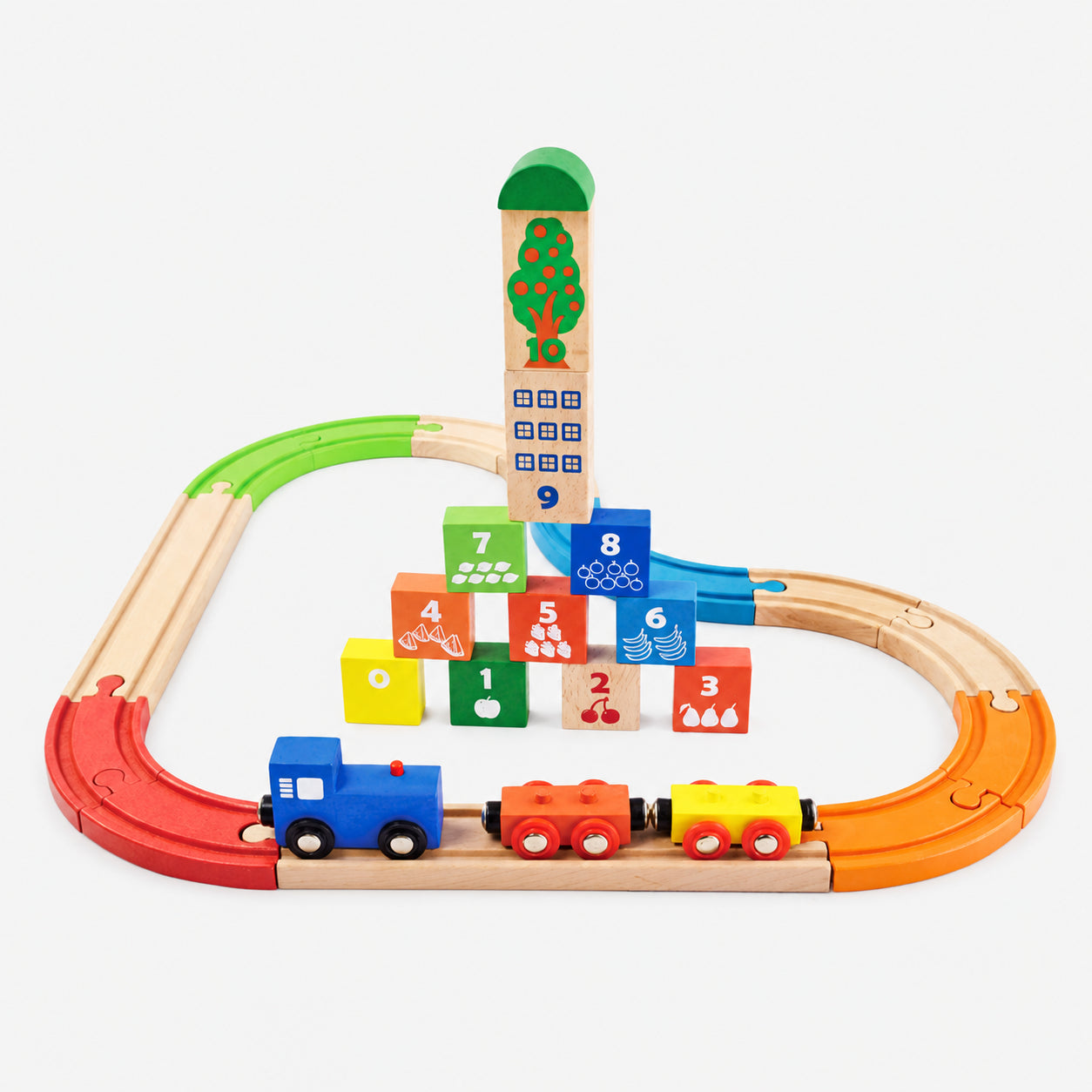 Wooden Train Track Set