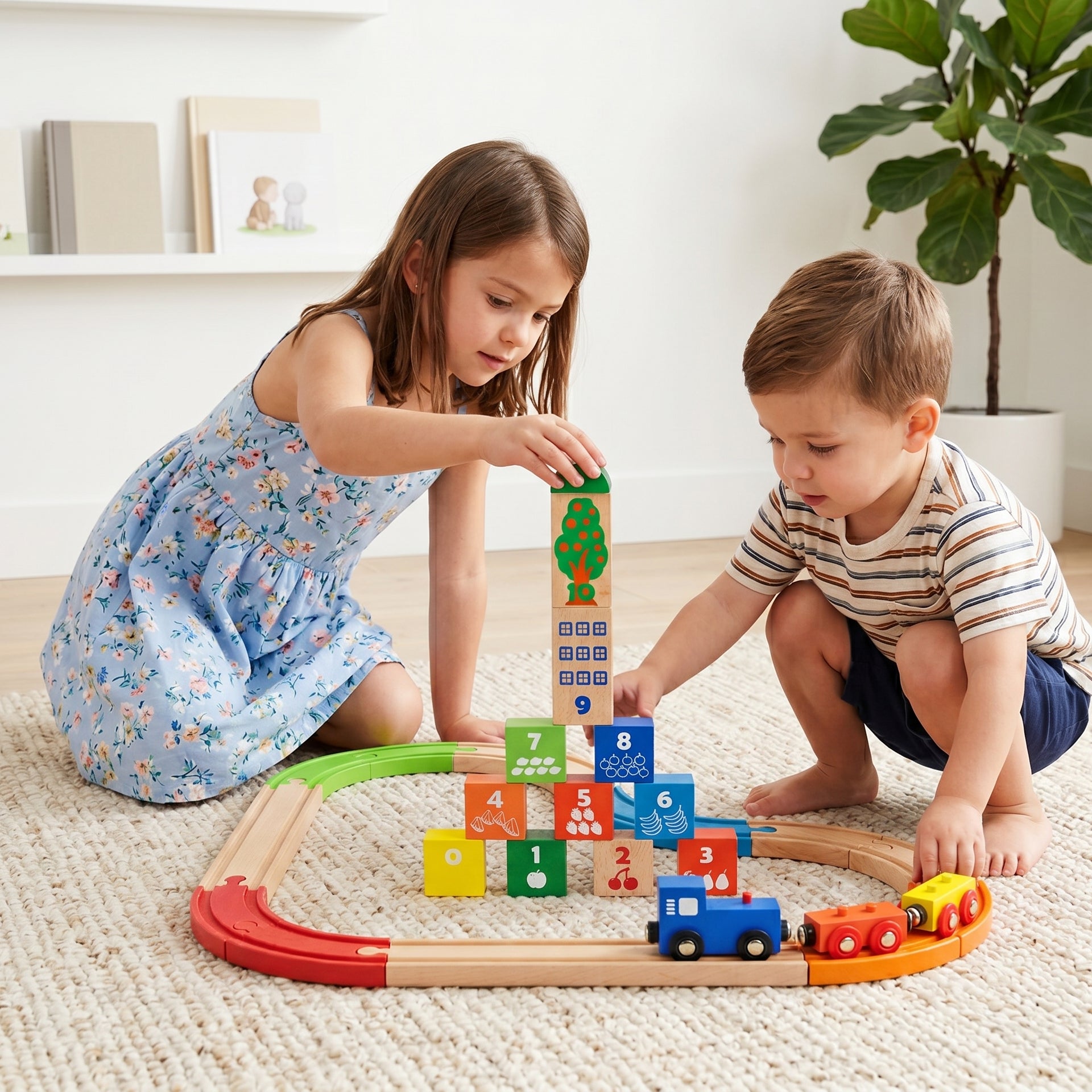 Wooden Train Track Set