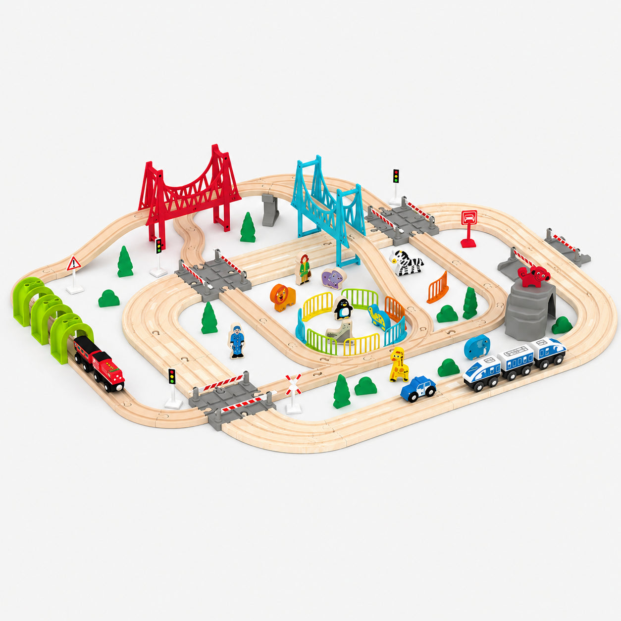 Wooden Large Train Set with Tracks