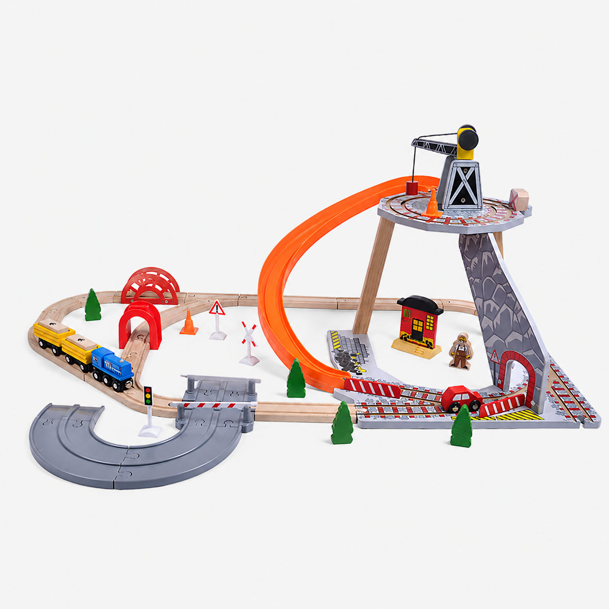 Wooden Train Track Set