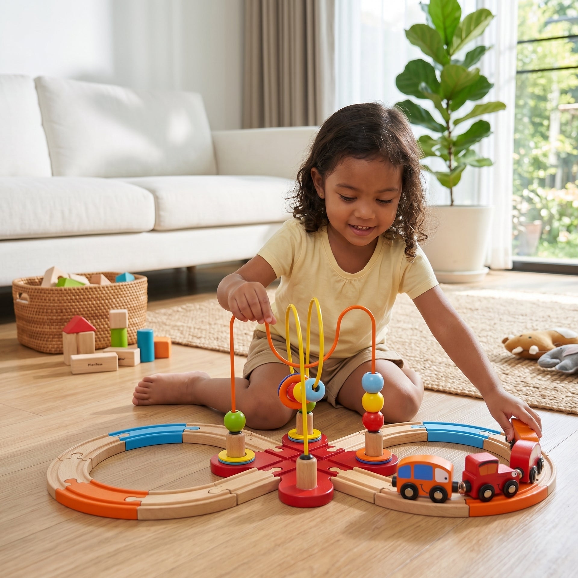 Wooden Train Track Set