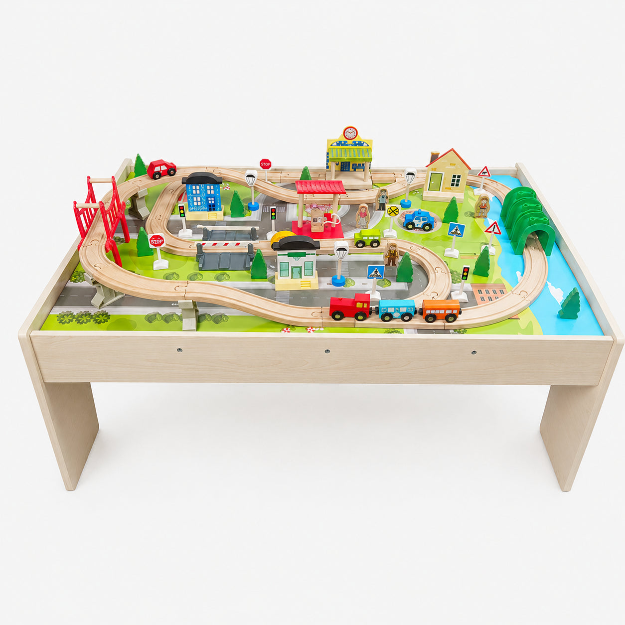 Wooden Large Train Set with Tracks