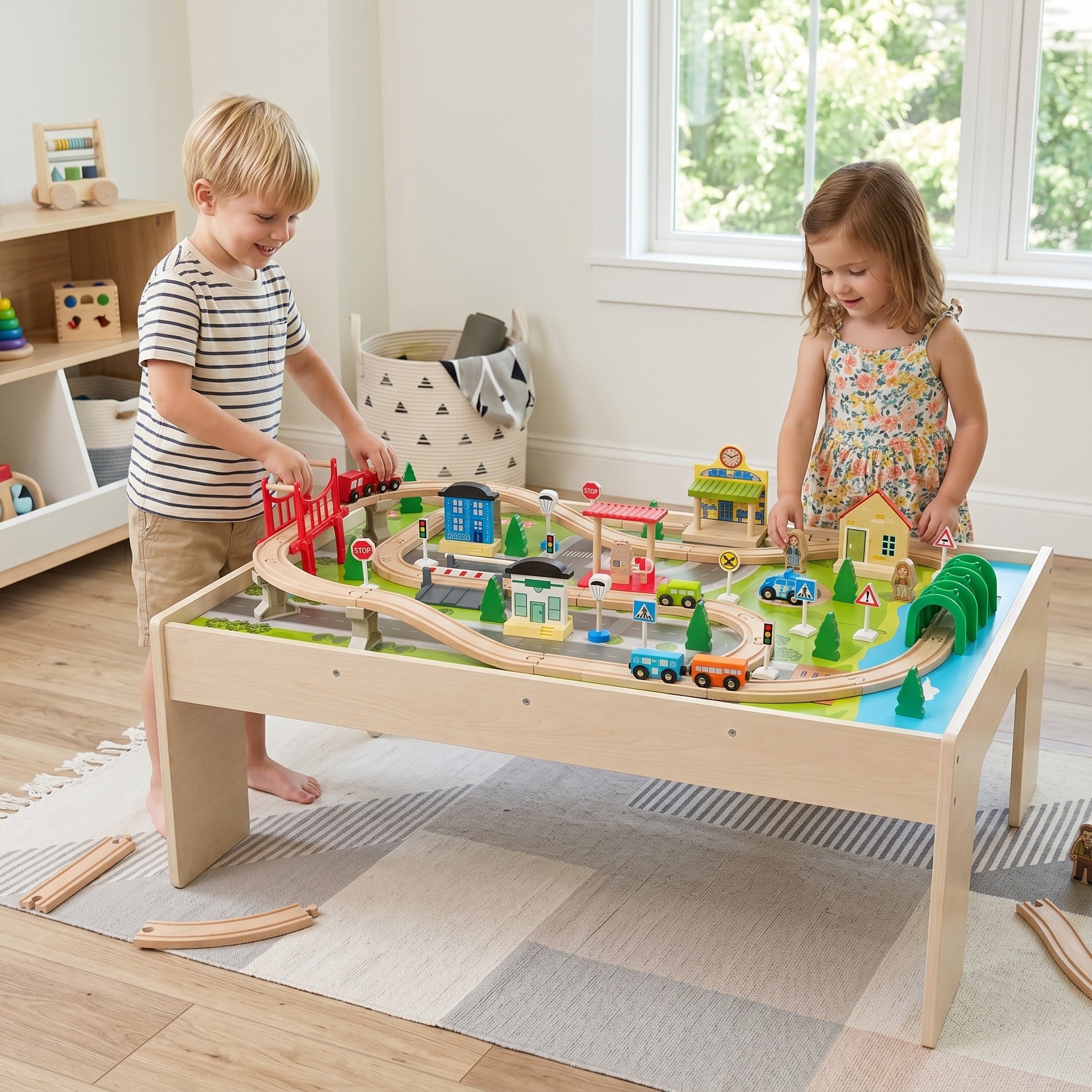 Wooden Large Train Set with Tracks