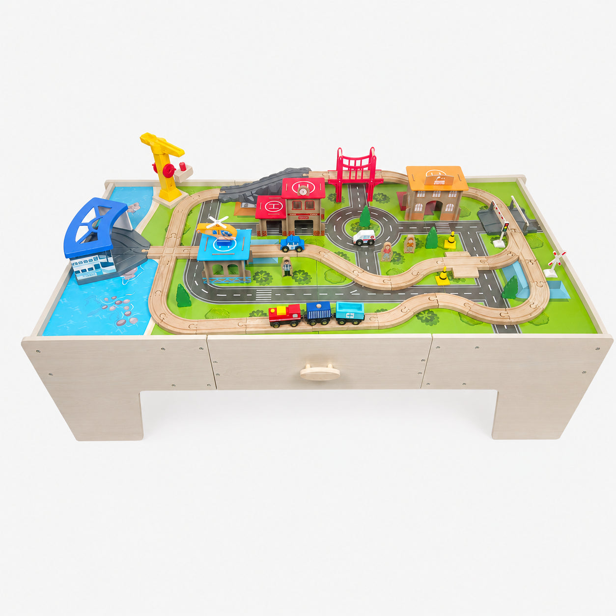 Wooden Large Train Set with Tracks