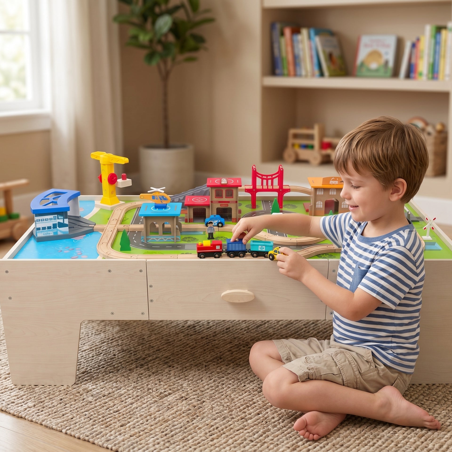 Wooden Large Train Set with Tracks