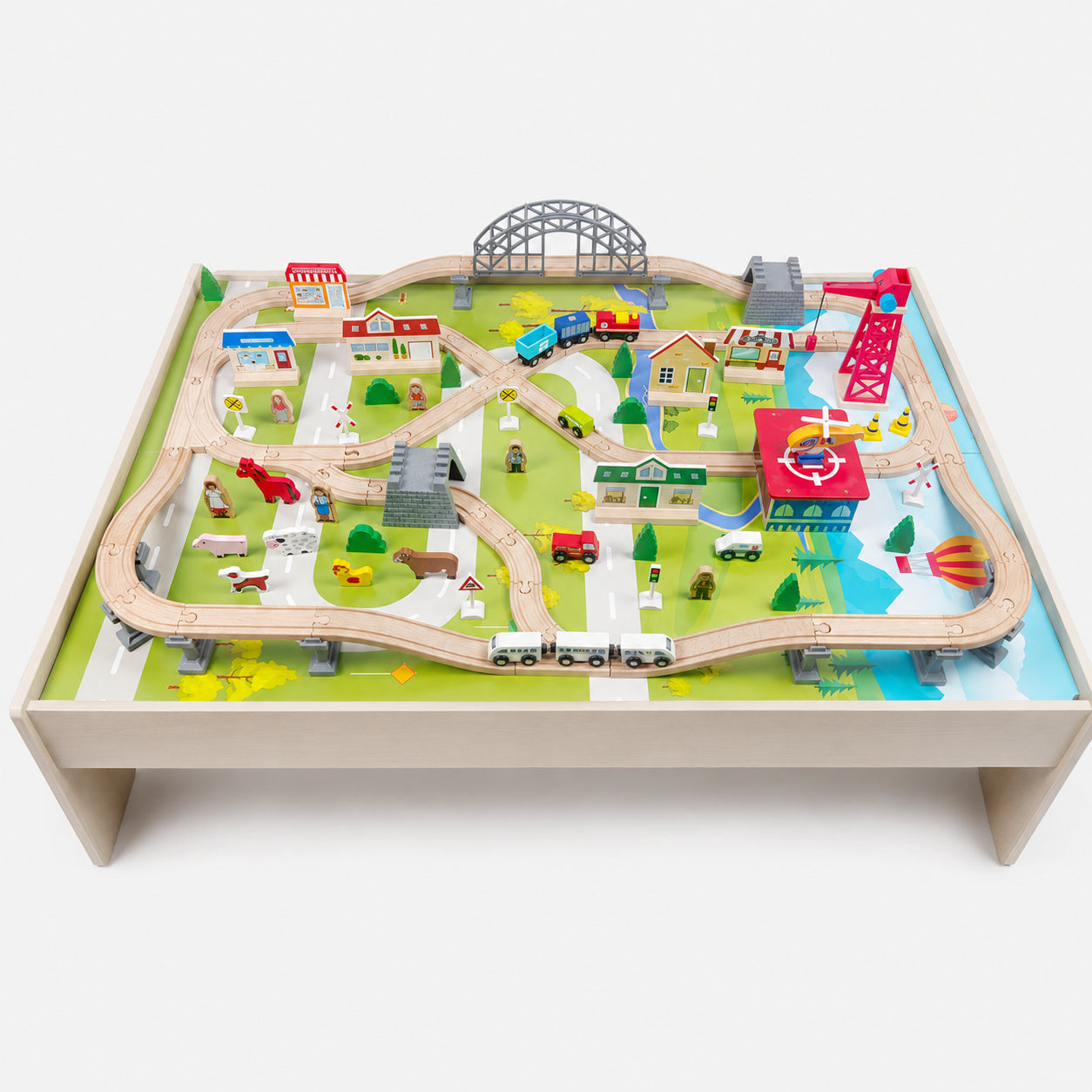 Wooden Large Train Set with Tracks