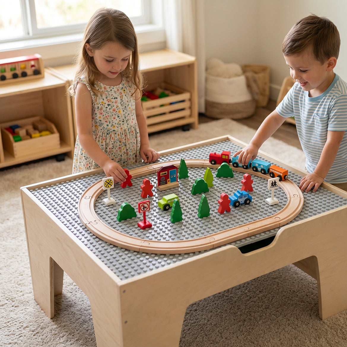 Wooden Large Train Set with Tracks